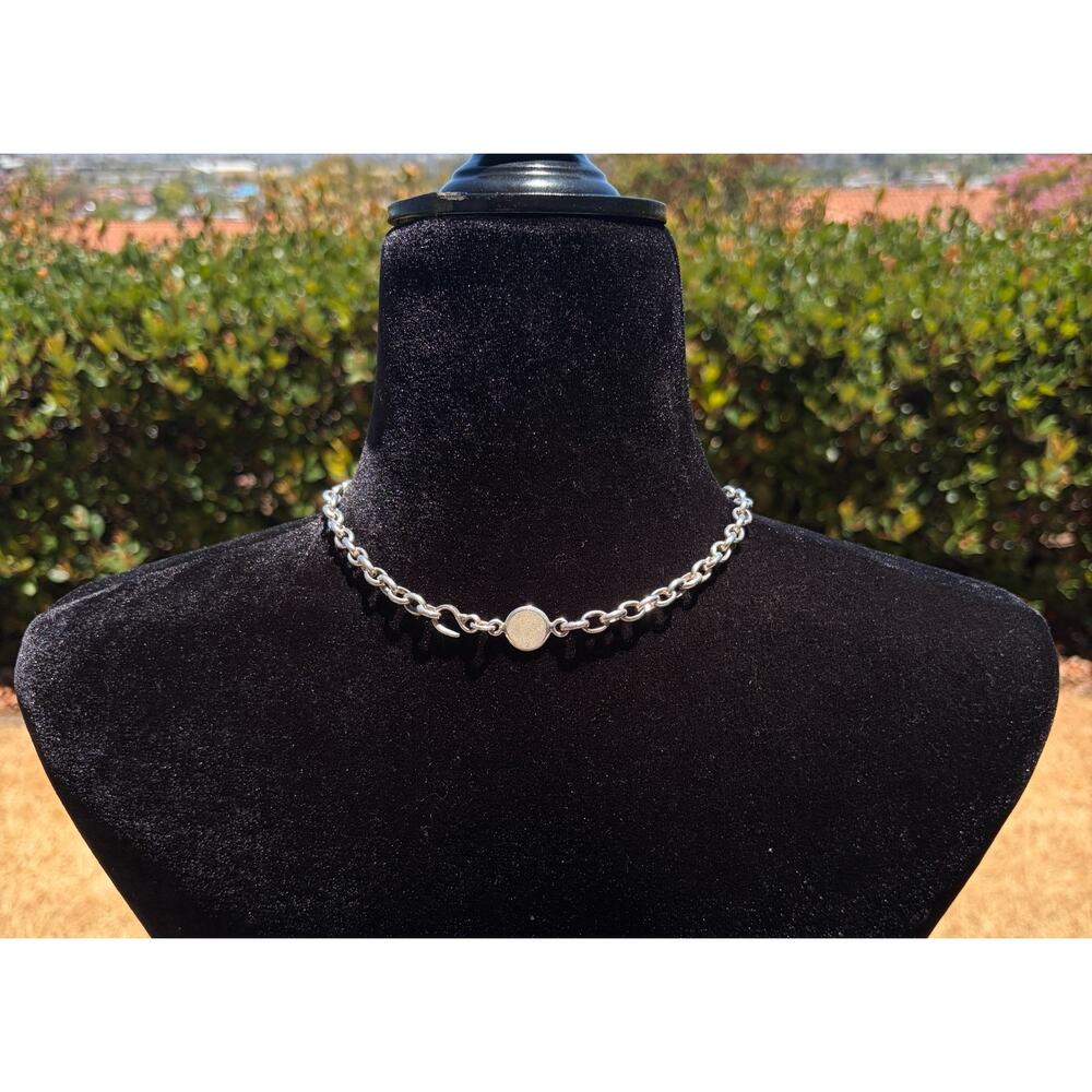 Vintage Peru 950 Sterling Silver Oval Chain Circle Medallion Necklace 17" 40g - Picture 2 of 16